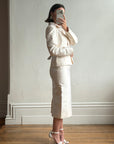 Vintage 90s Dolce & Gabbana Ivory Silk Shantung Two-Piece Bridal Suit