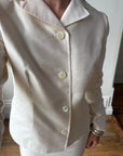 Vintage 90s Dolce & Gabbana Ivory Silk Shantung Two-Piece Bridal Suit