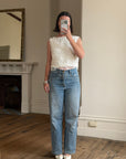 Vintage 60s White Paillette Sequin Top