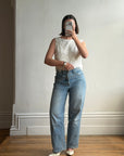 Vintage 60s White Paillette Sequin Top
