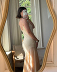 Vintage 90s Italian Silk Nude Ombre Sunrise Slip Gown