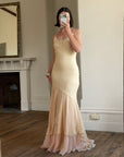 Vintage 90s Italian Silk Nude Ombre Sunrise Slip Gown