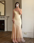 Vintage 90s Italian Silk Nude Ombre Sunrise Slip Gown