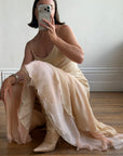 Vintage 90s Italian Silk Nude Ombre Sunrise Slip Gown