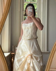 Vintage 80s Mermaid Silk Taffeta Bridal Ballgown Set