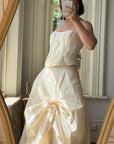 Vintage 80s Mermaid Silk Taffeta Bridal Ballgown Set