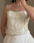 Vintage 80s Mermaid Silk Taffeta Bridal Ballgown Set