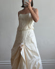Vintage 80s Mermaid Silk Taffeta Bridal Ballgown Set
