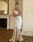 Vintage 90s Italian Pure Silk Slip Ruffle Wedding Gown