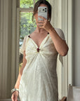 Vintage 90s Silk Jacquard Petite Rose Wedding Dress