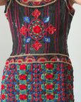Vintage Rare 90s Escada Couture Pure Silk Embellished Mini
