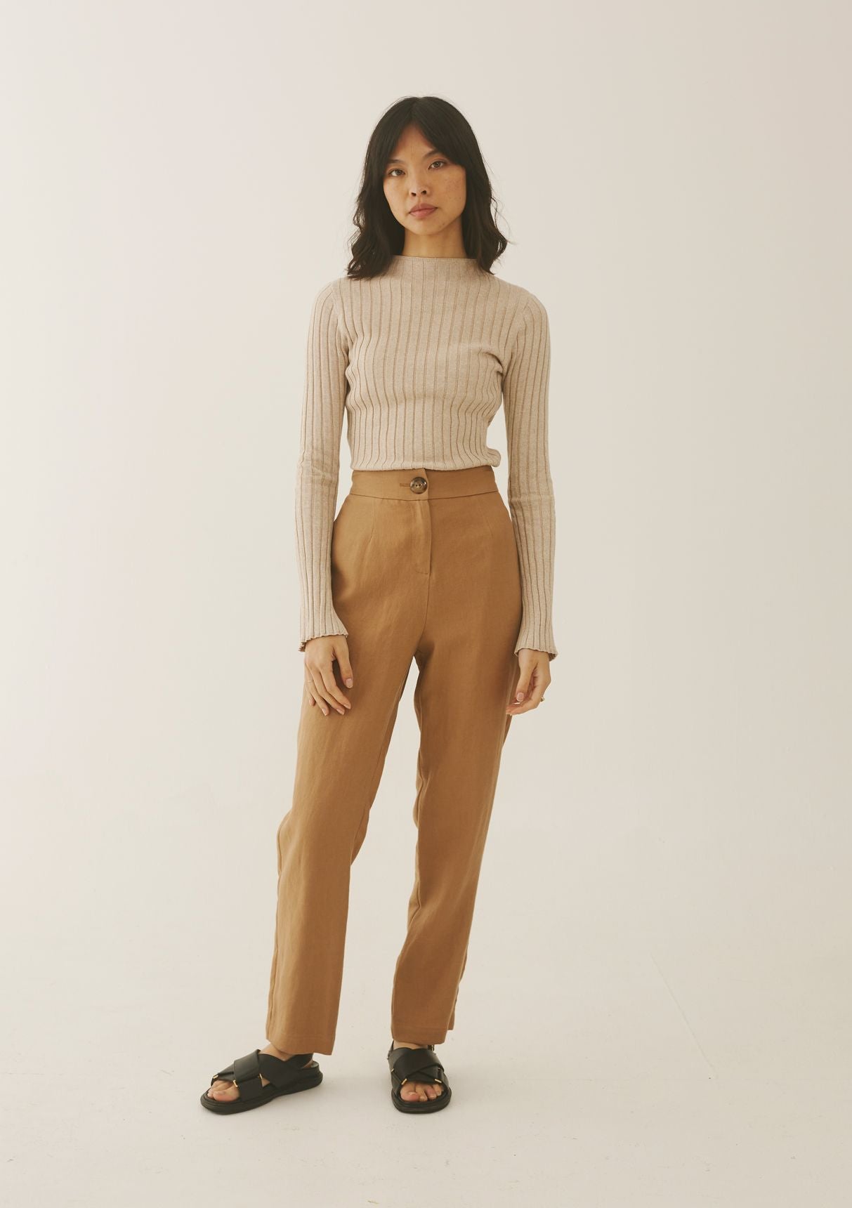 Jillian Boustred Tailor Trousers Camel