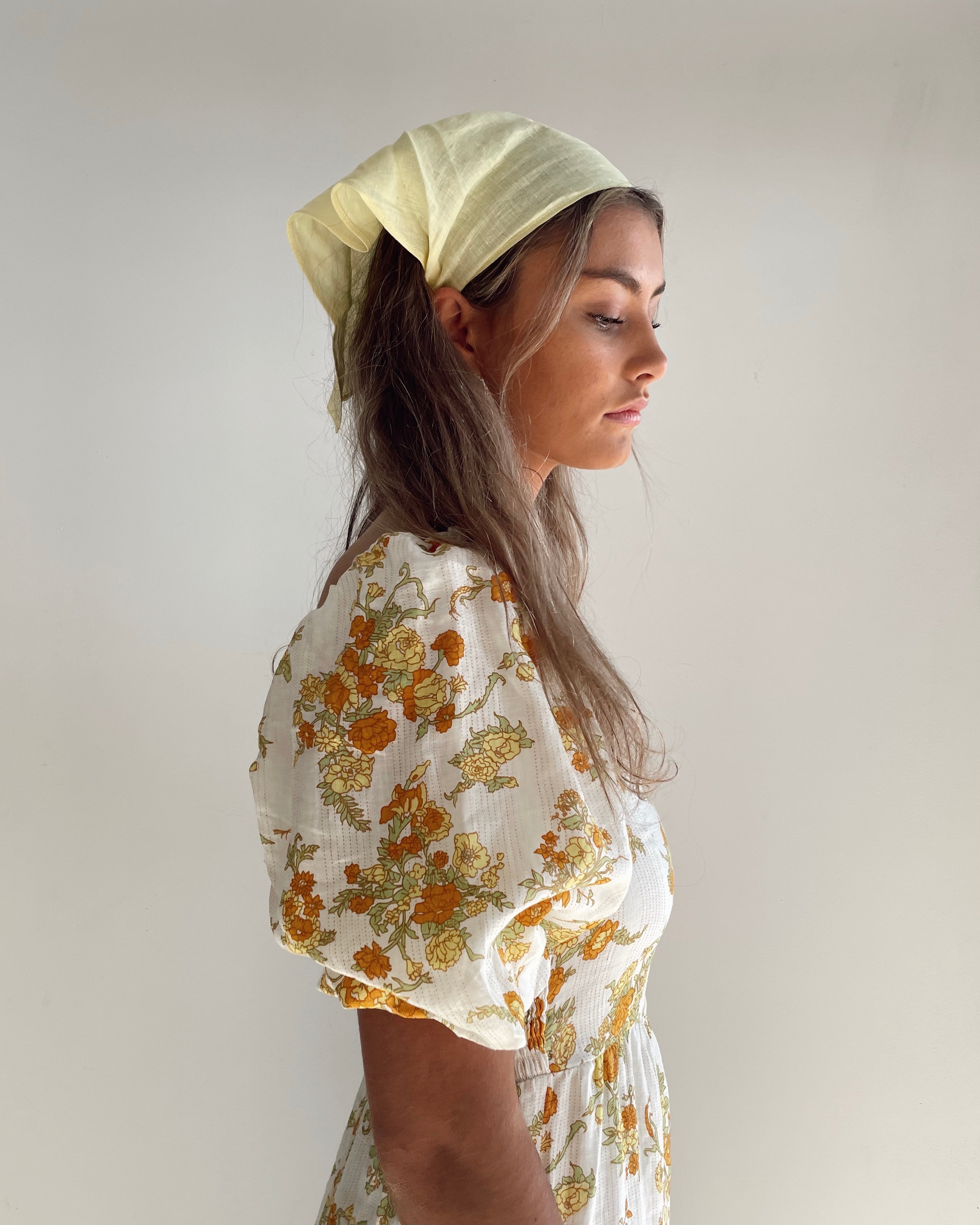 Harlow Linen Bandana Lemon