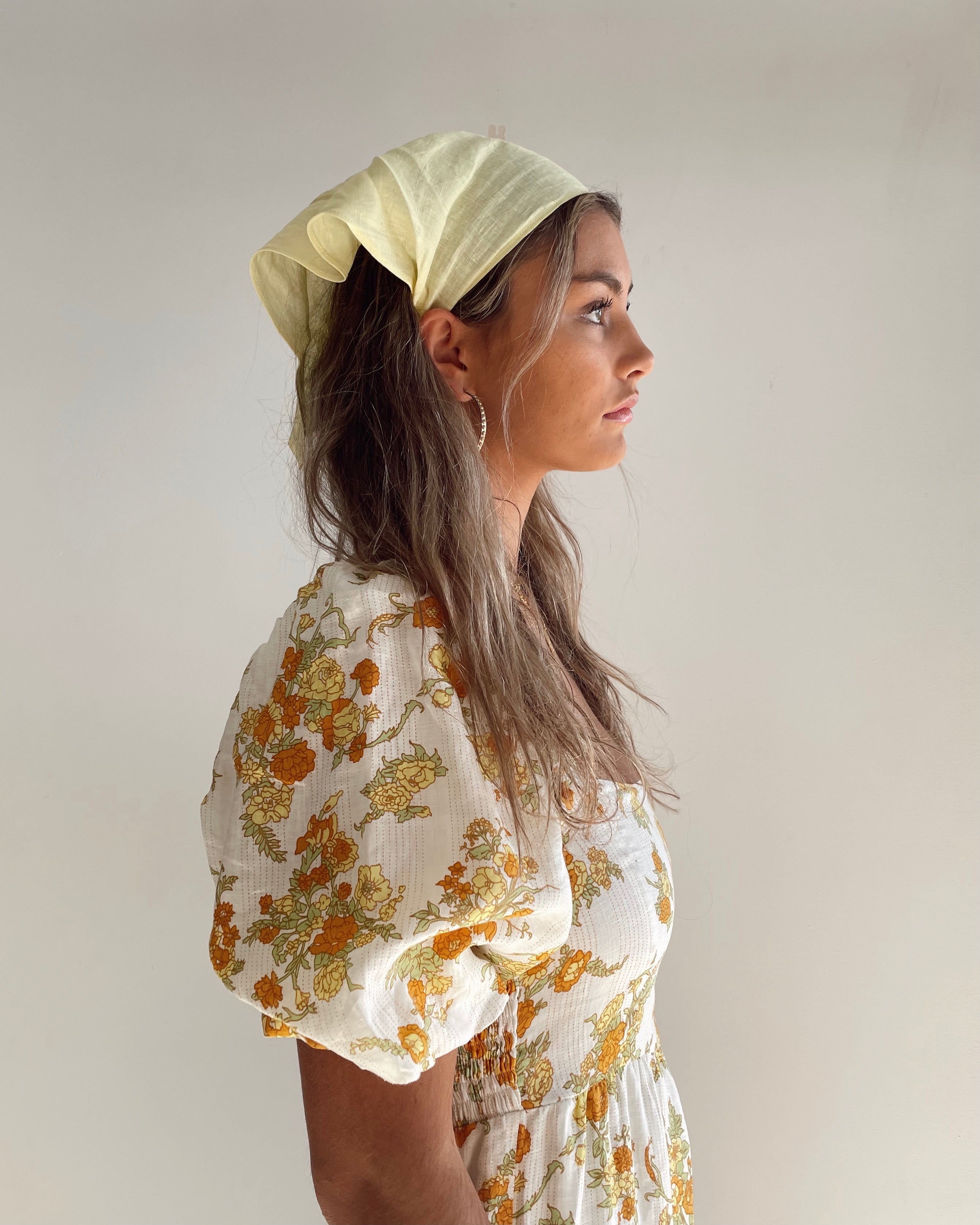 Harlow Linen Bandana Lemon