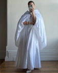 Vintage 90s Strappy Wedding Dress With Rosette Cape Pearl