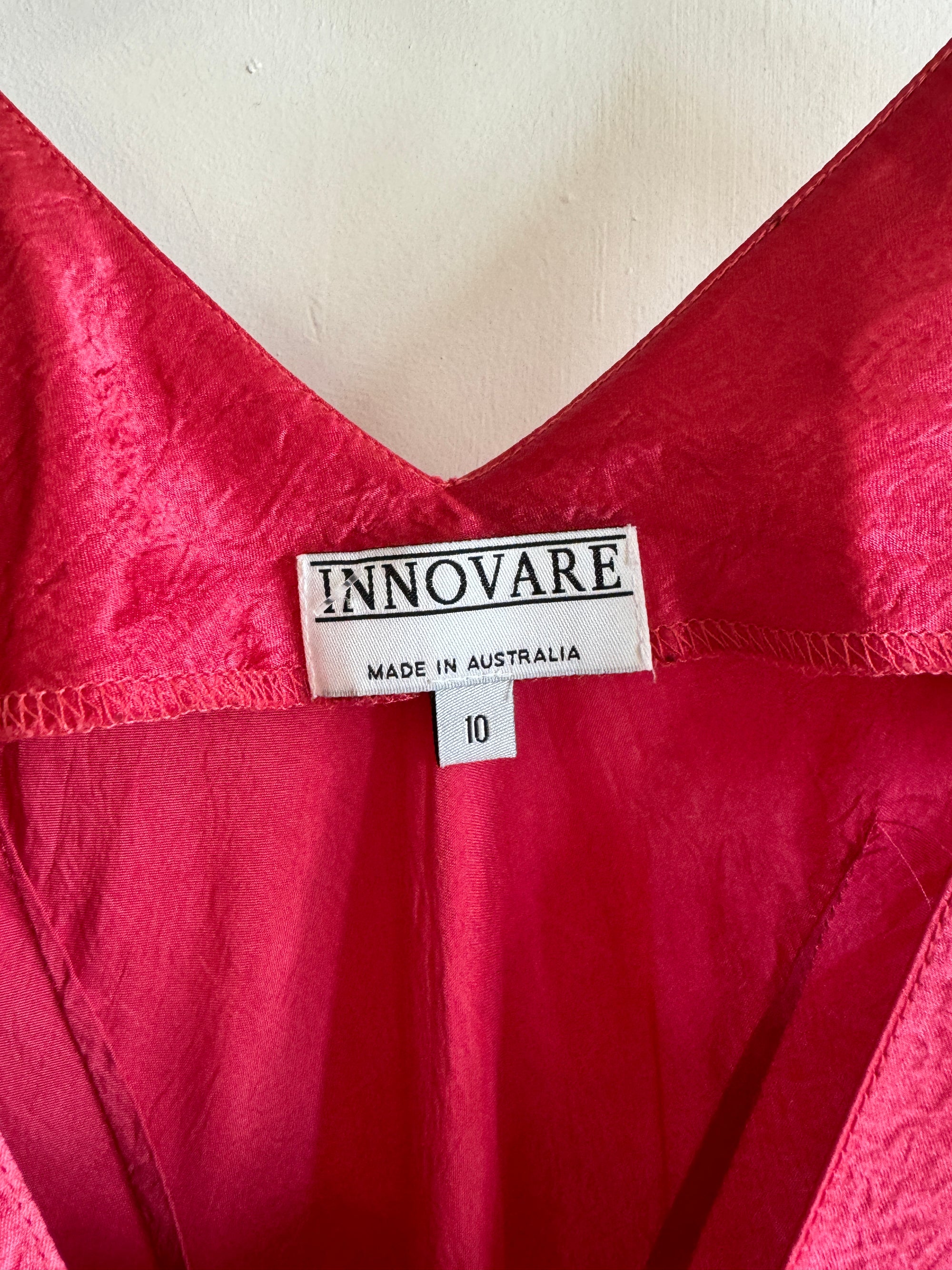 Vintage 90s Watermelon Bias Crinkle Midi Australian Made
