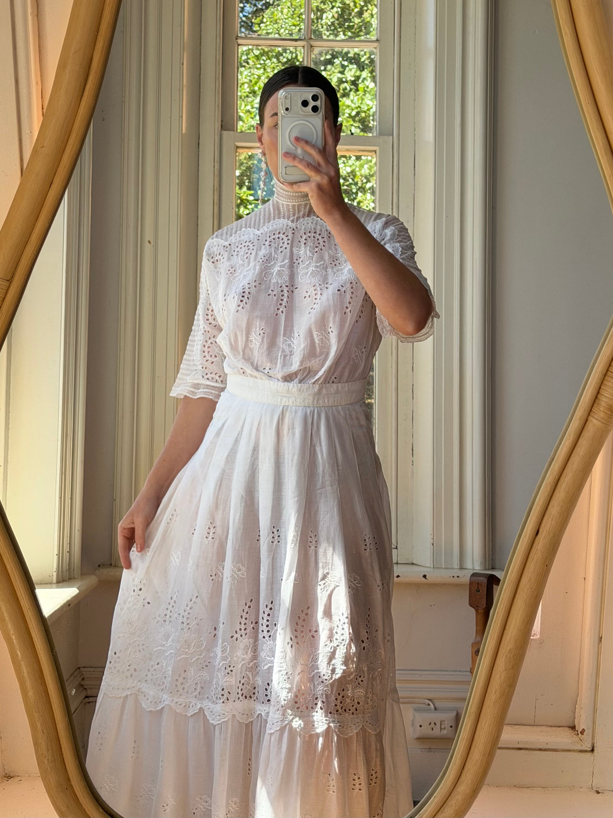 Vintage Edwardian Soiree Garden Broderie Anglaise Dress