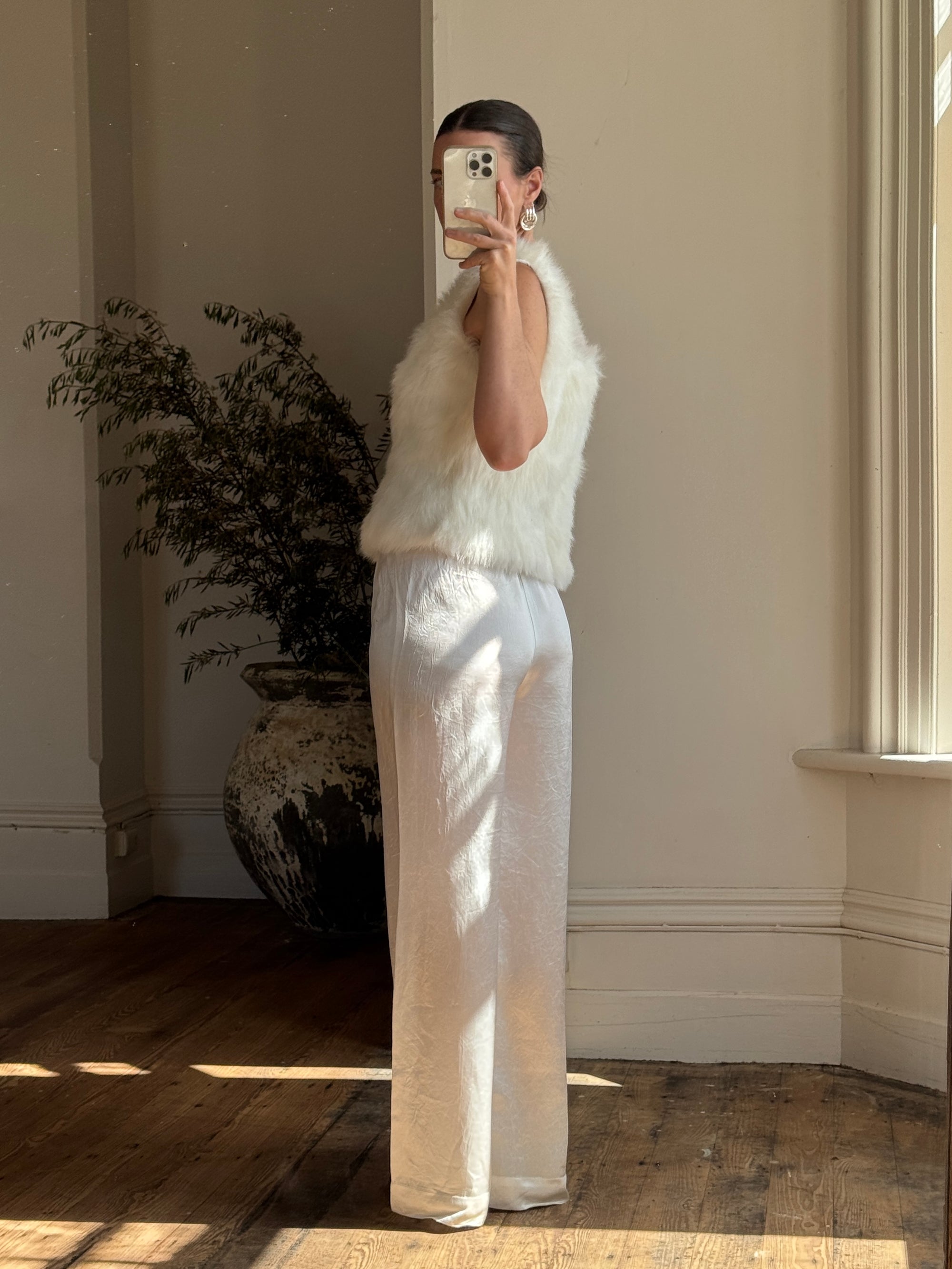 Vintage 80s Polar Faux Fur Tank Top