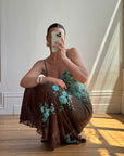 Vintage 90s Rare Ombre Embellished Mermaid Dress