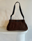 Vintage 90s Suede Buckle Handbag