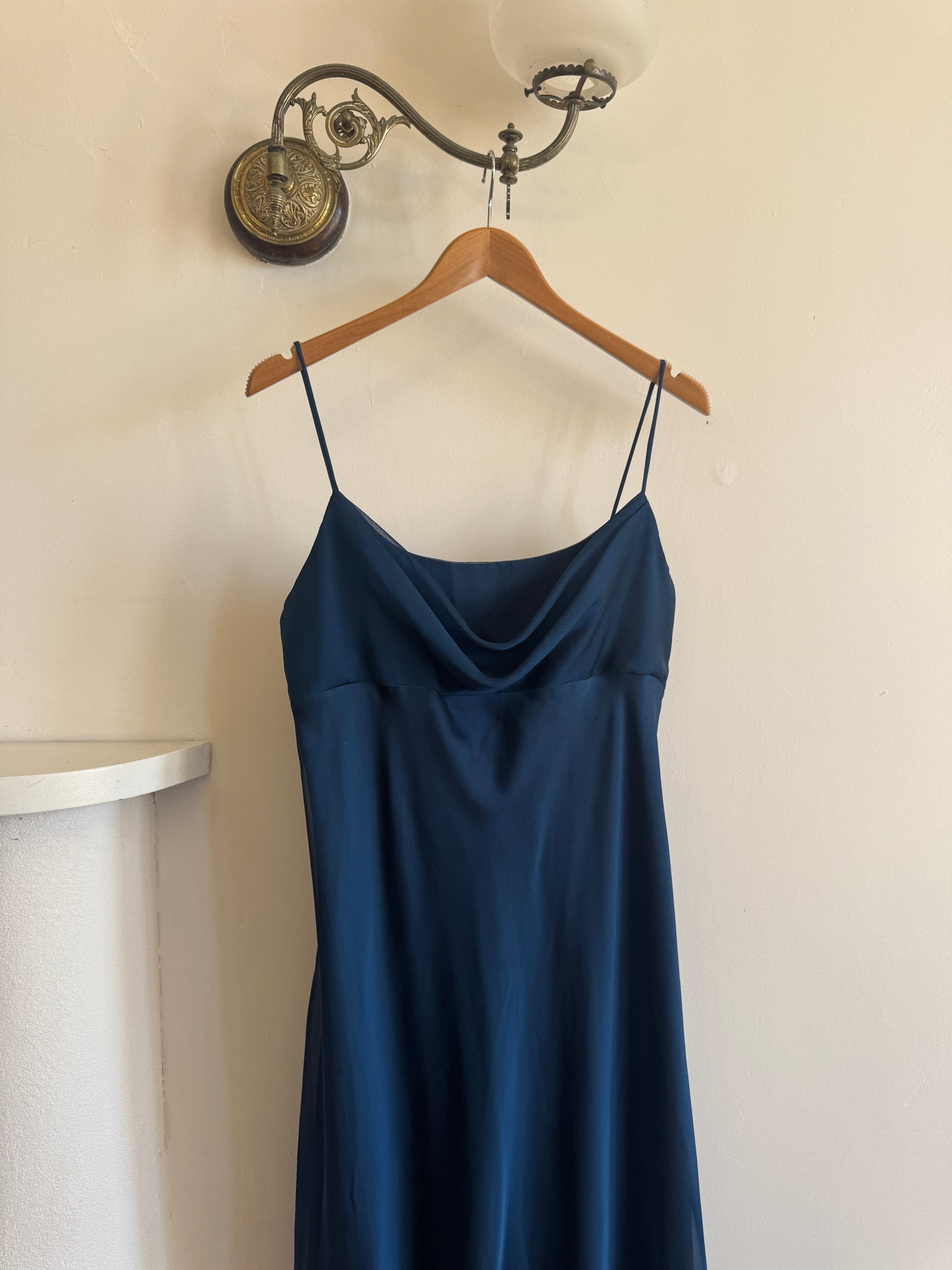Vintage 90s Australian Made Navy Spaghetti Strap Dress