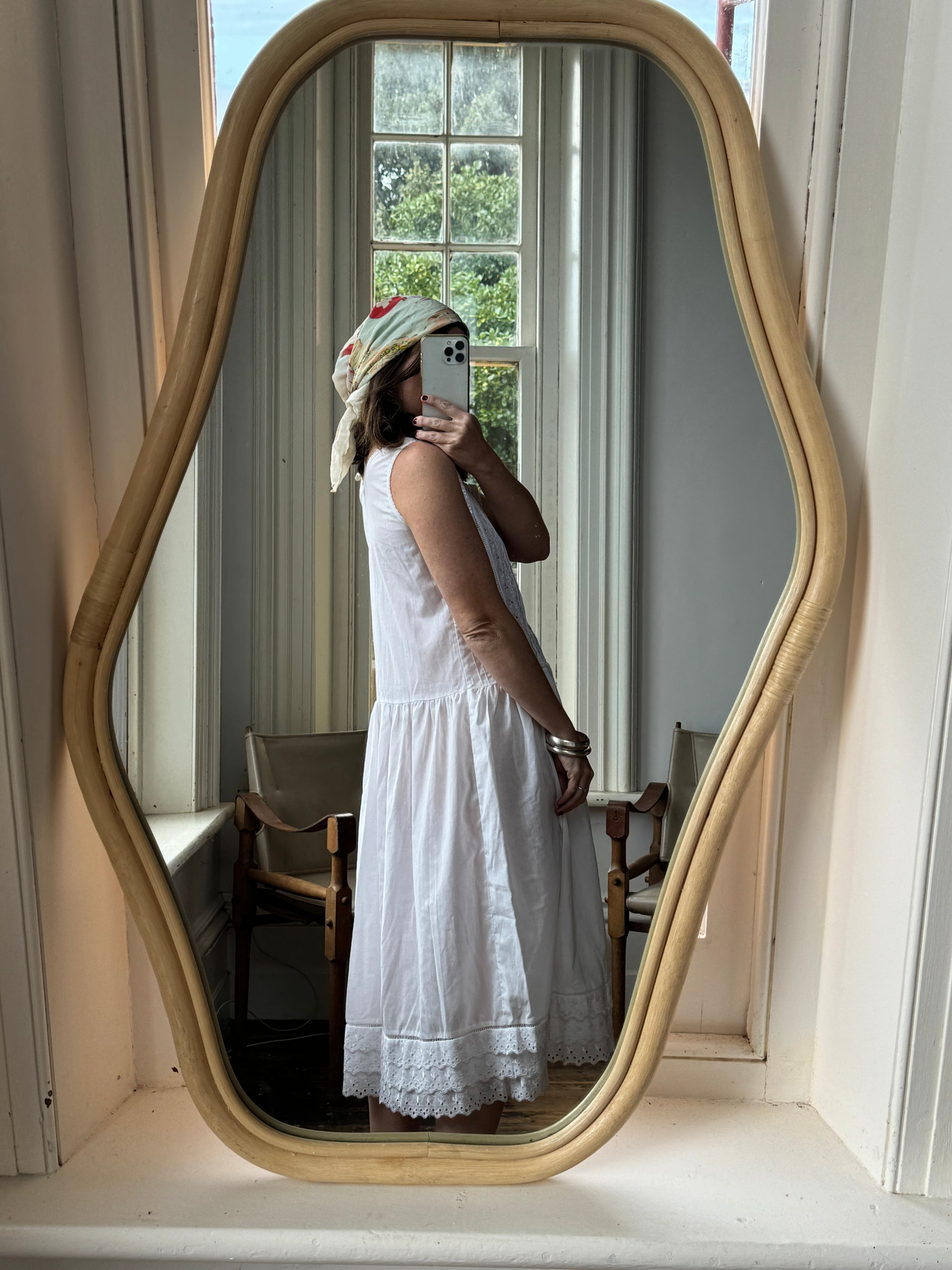 Vintage 90s Cotton Broderie Anglaise Sundress