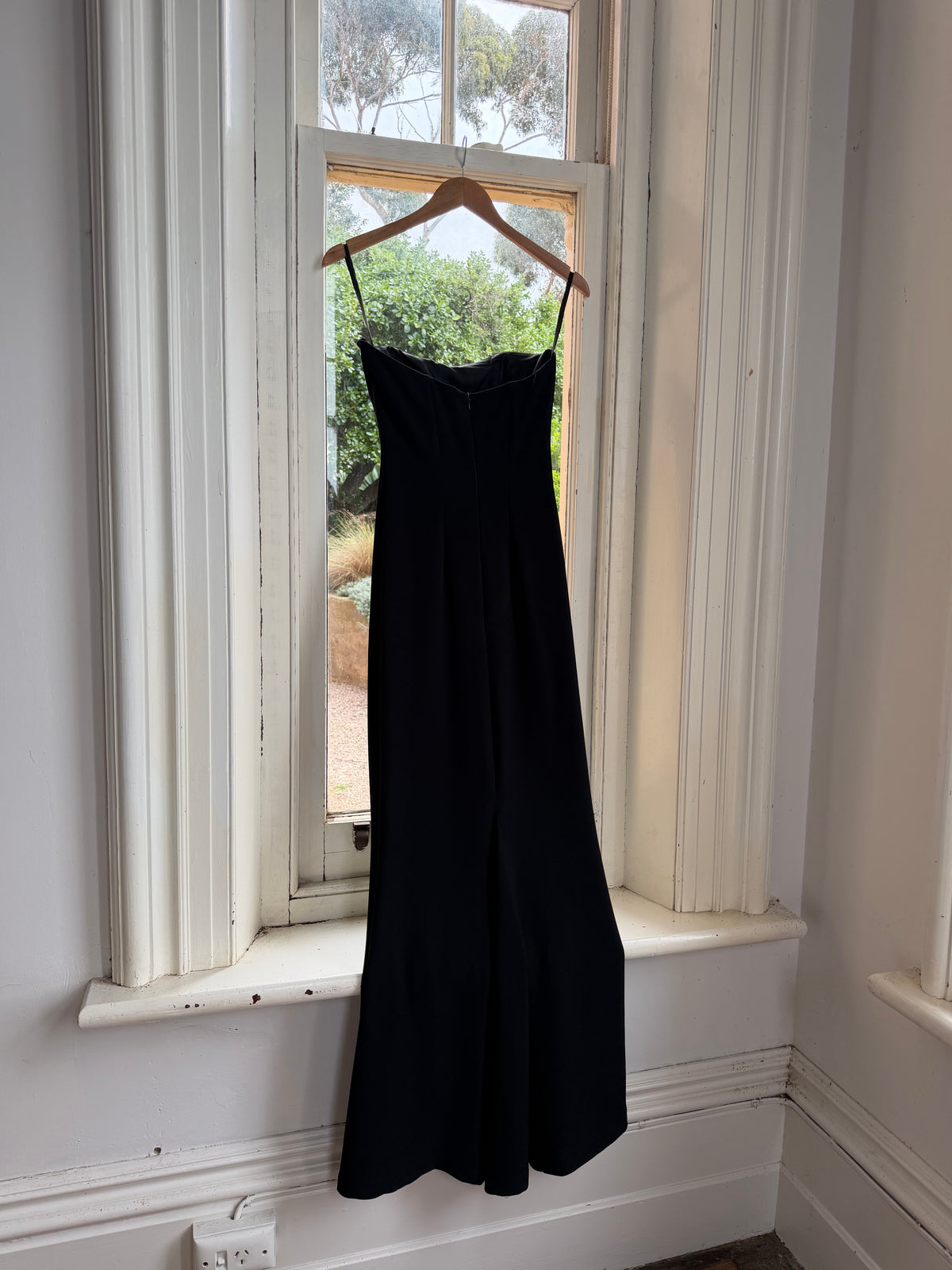 Vintage 90s Black Sleeveless Column Maxi Dress