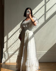 Vintage 70s Lace Prairie Wedding Dress