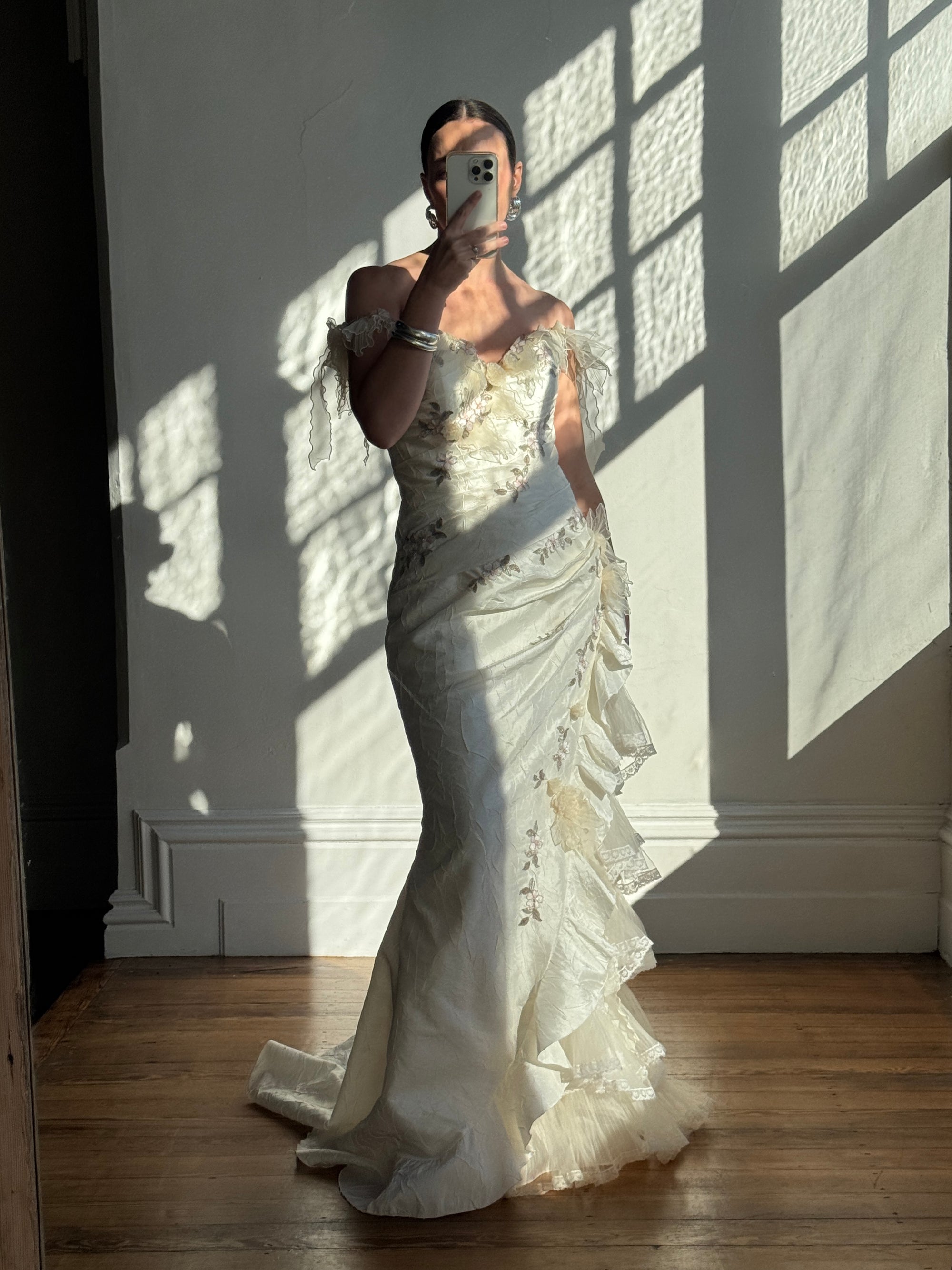 Vintage 90s Fairy Garden Wedding Gown Ivy