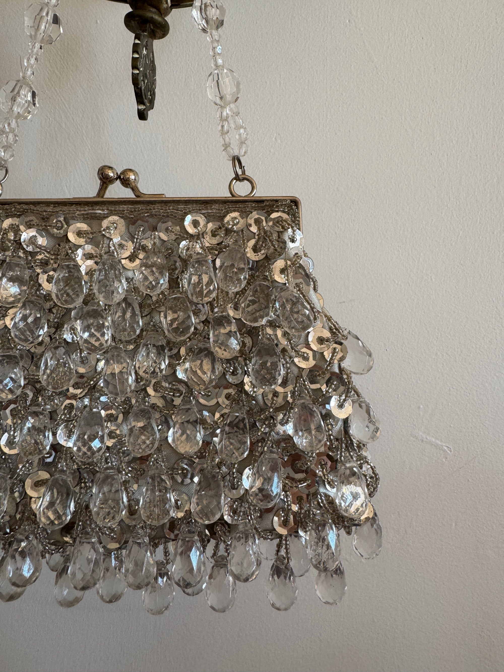 Vintage 80s Crystal Teardrop Petite Purse
