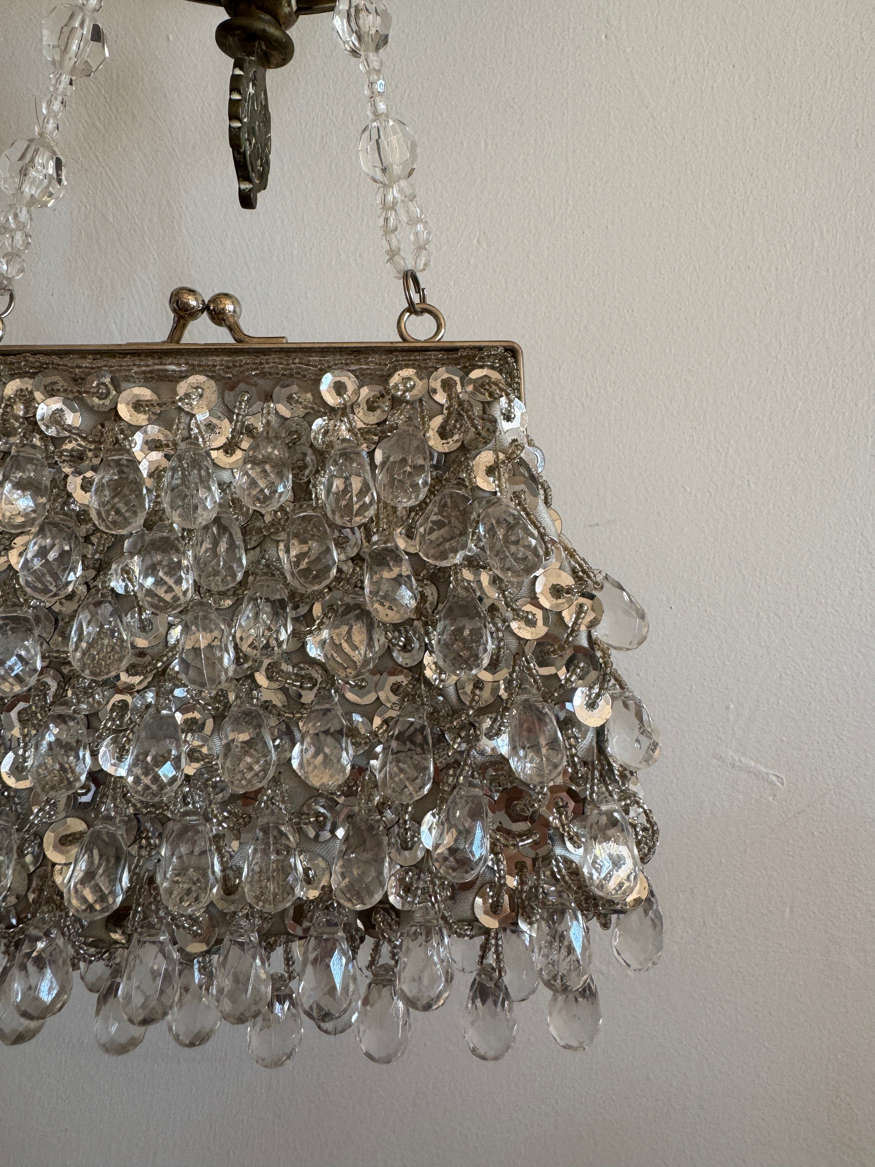 Vintage 80s Crystal Teardrop Petite Purse