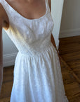 Vintage 90s Scoop Neck Floral Wedding Dress