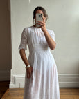 Antique Edwardian Lace Tea Soiree Dress Short Sleeve
