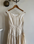 Vintage 90s Pure Silk Pleated Waist Wedding Dress