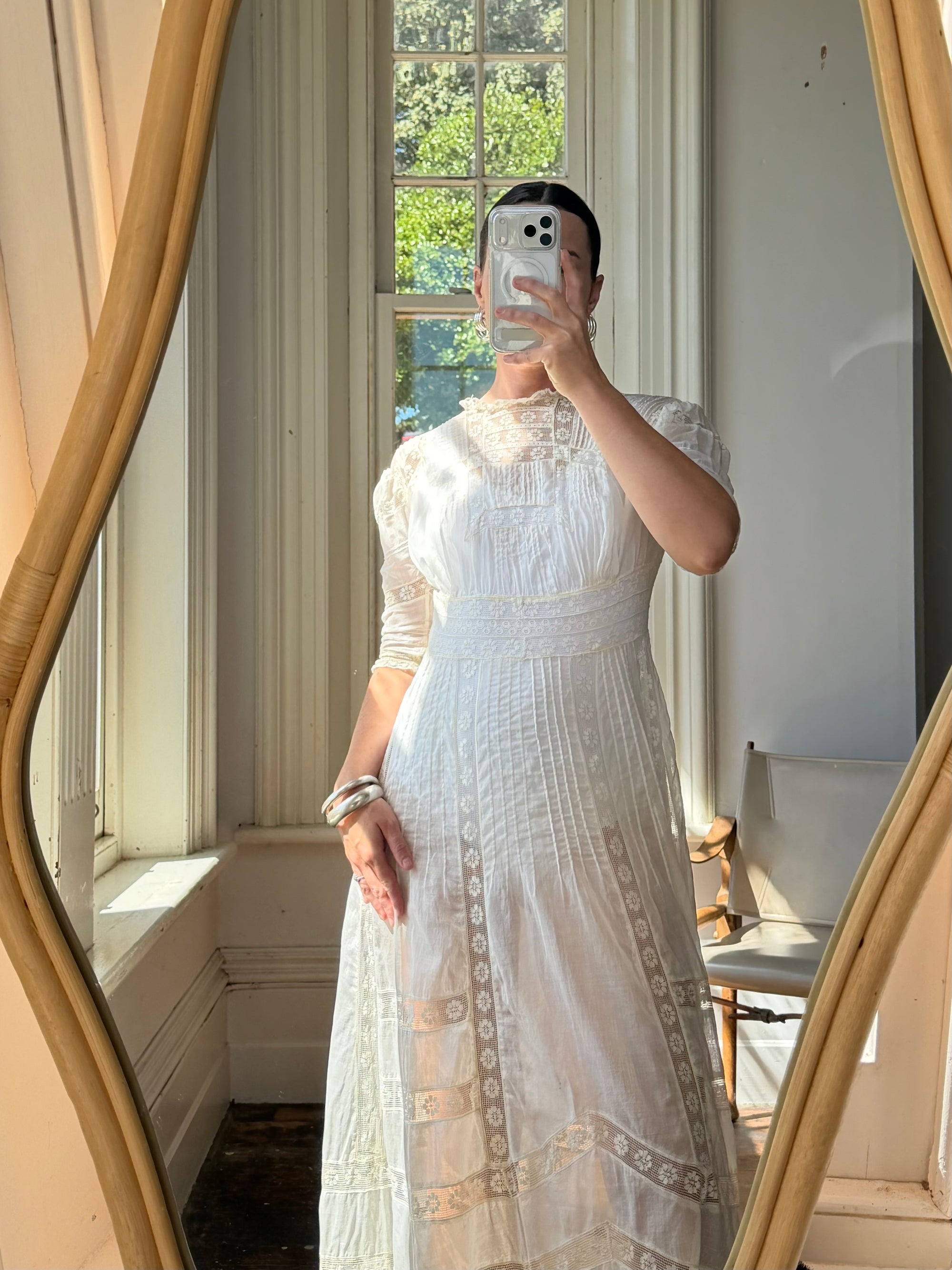 Edwardian Cotton Tea Wedding Dress