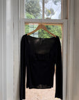 Vintage 90s Gianni Versace Gathered LS Top Noir