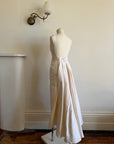 Vintage 90s Raw Silk Backless Bow Wedding Dress
