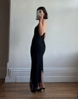 Vintage 90s Fairy Strapless Prom Dress Noir
