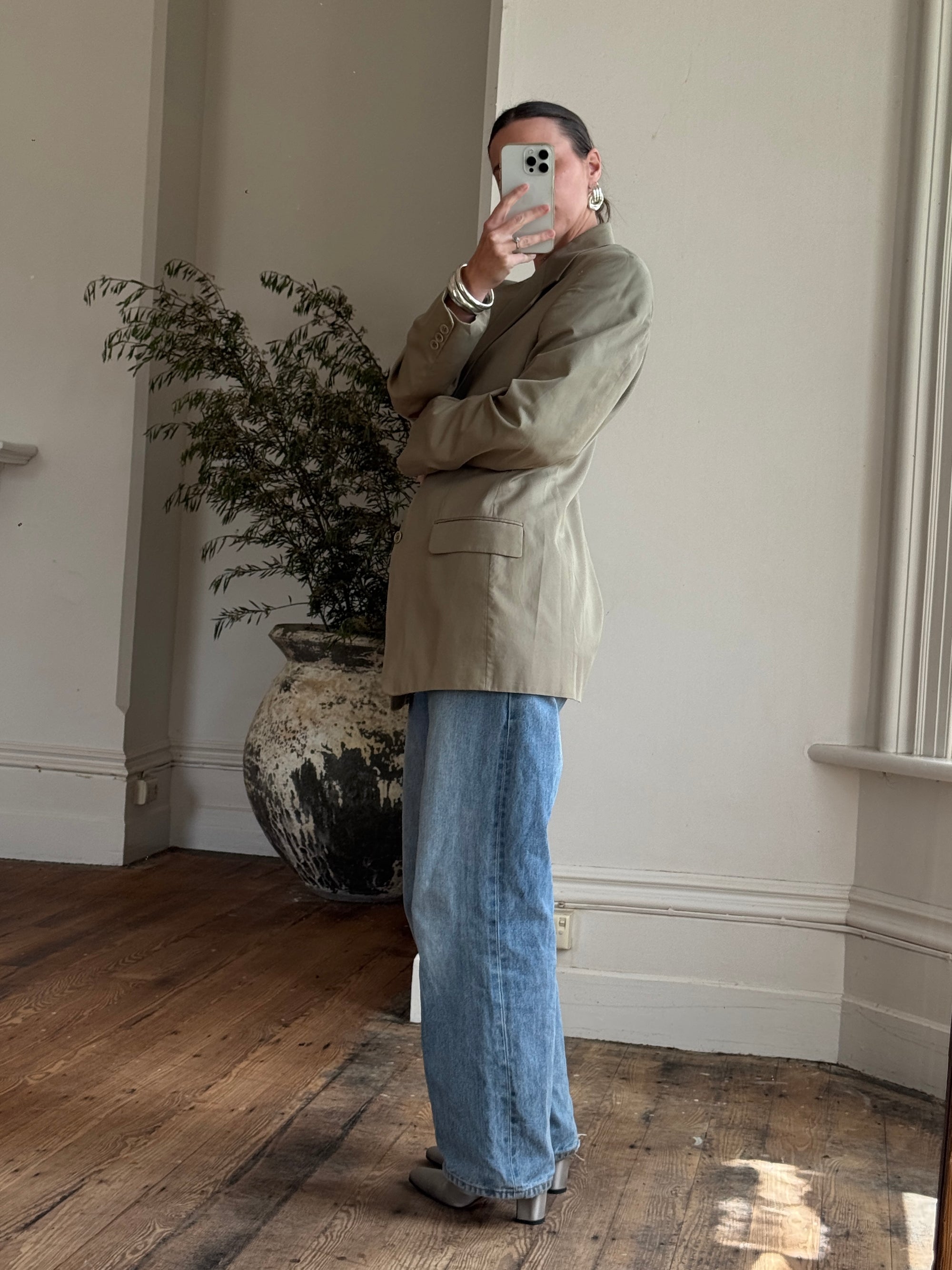 Vintage 90s Valentino Light Olive Blazer