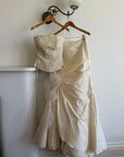 Vintage 90s Italian Pure Silk Taffeta and Sequin Bridal Set