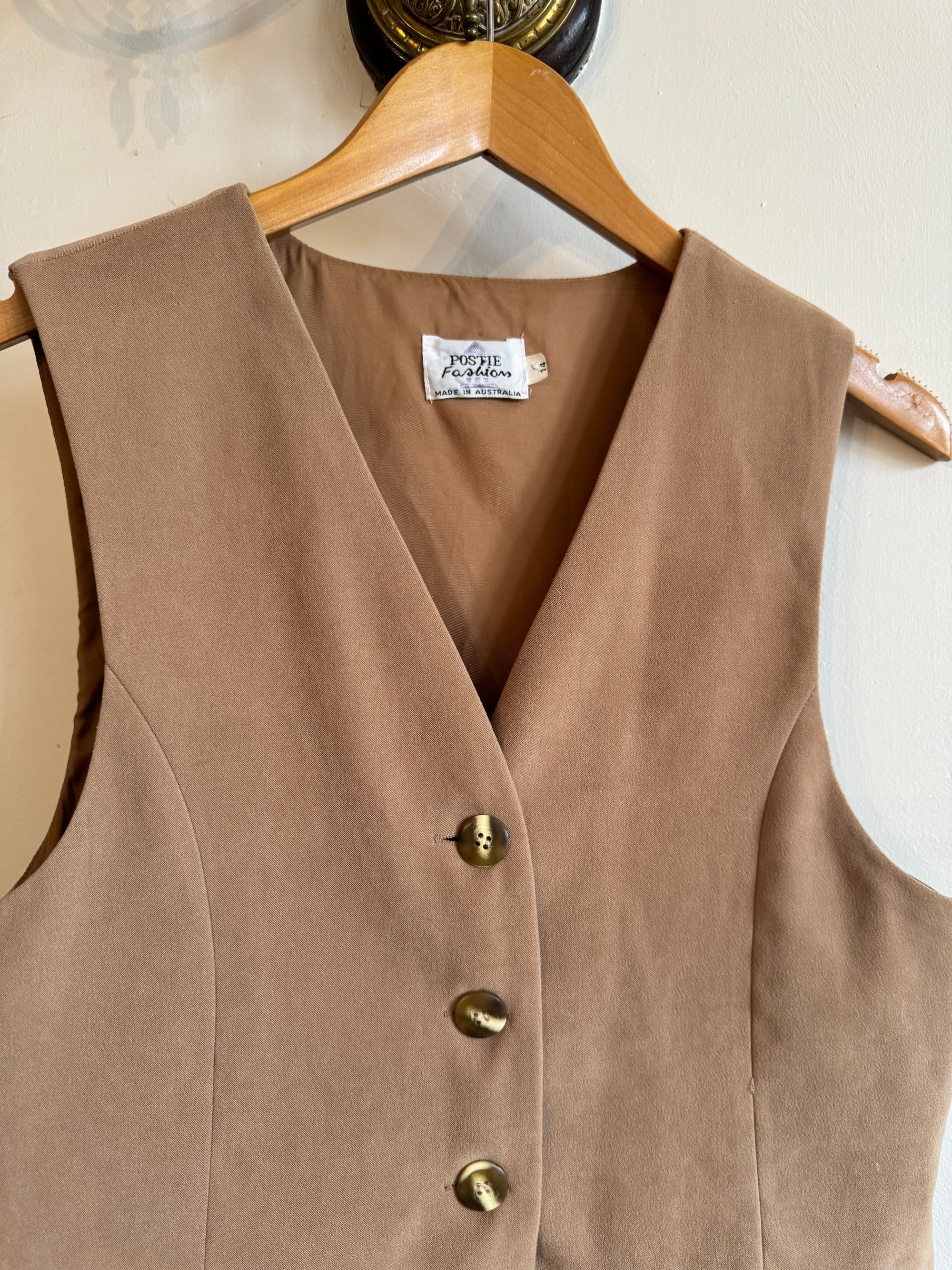 Vintage 90s Camel Tailored Vest