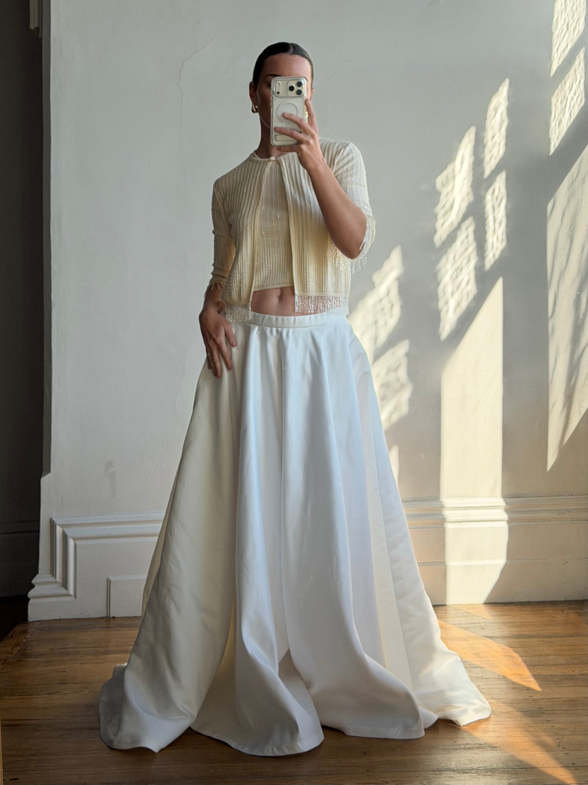 Vintage 90s Princess Satin Bridal Skirt