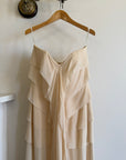Vintage 90s Pure Silk Waterfall Strapless Bridal Gown