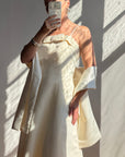 Vintage 90s Plus Size Satin Minimal Bow Wedding Dress and Sash