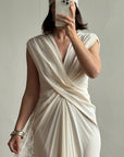 Archival Y2K Australian Made Draped Crossover Wedding Dress