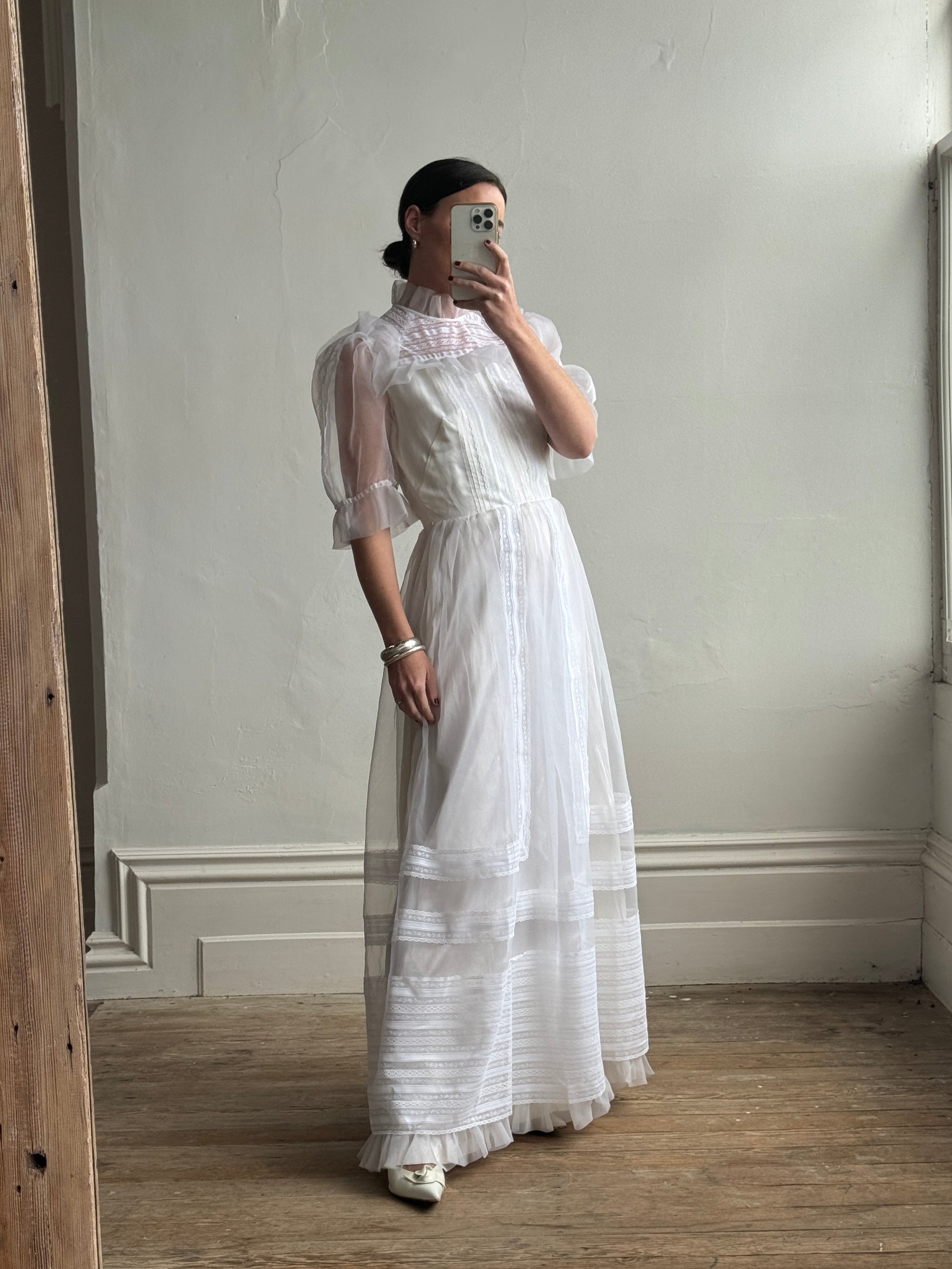 70s bride dress Vintage 70s Prairie Flutter Wedding Dress – Call Me The Breeze