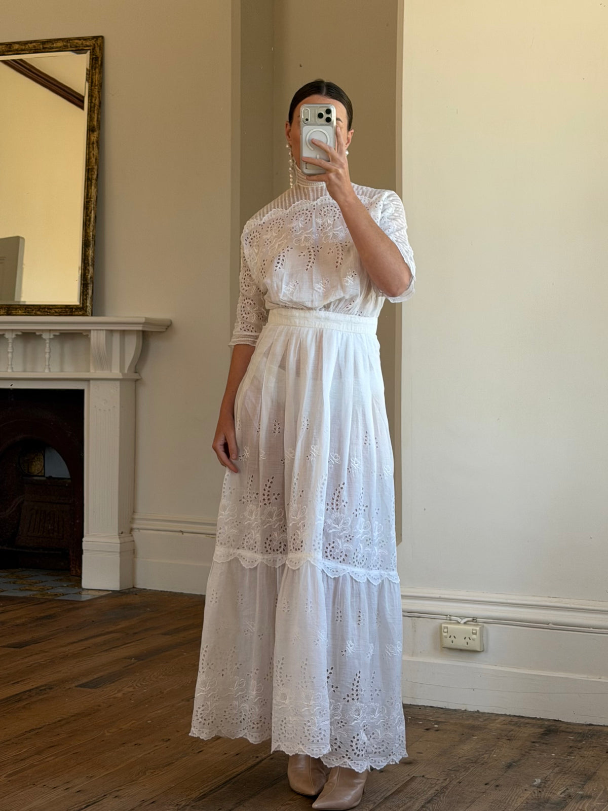 Vintage Edwardian Soiree Garden Broderie Anglaise Dress