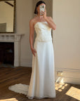 Vintage 90s Bridal Embellished Corset and Slip Skirt Set