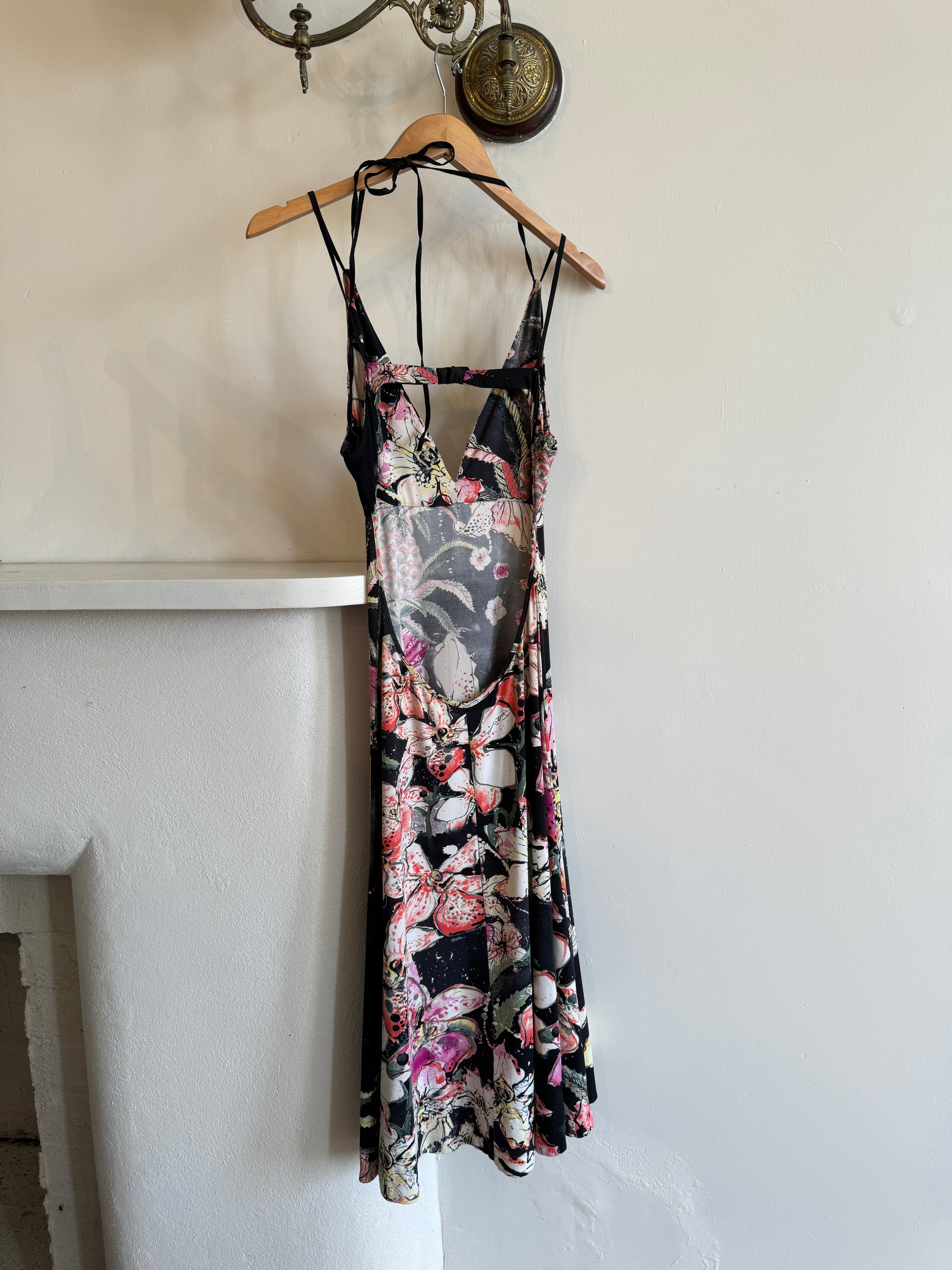 Vintage Y2K Roberto Cavalli Floral Backless Dress