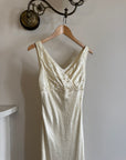 Vintage 90s Pearl Satin Bias Bridal Slip